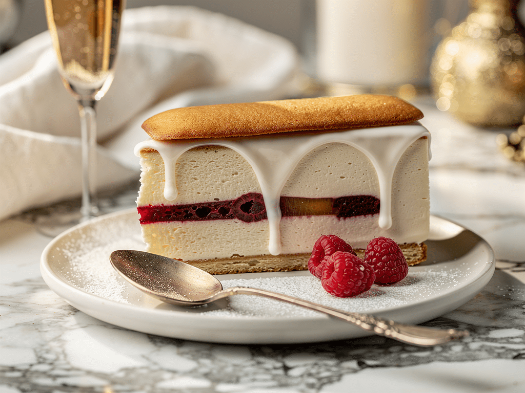 buche vanille framboise