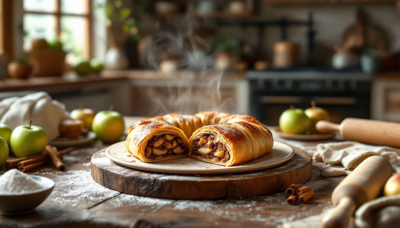 découvrez la recette traditionnelle autrichienne de l'apfelstrudel, facile et rapide à préparer pour savourer un délicieux dessert aux pommes.