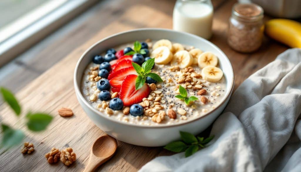 découvrez notre recette rapide et saine de overnight porridge, idéale pour un petit-déjeuner équilibré et délicieux à préparer la veille.