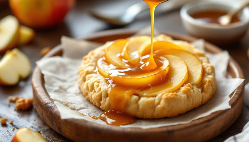 découvrez notre recette facile et rapide de sablé pomme caramel beurre salé, un dessert gourmand qui allie la douceur des pommes à la richesse du caramel au beurre salé.