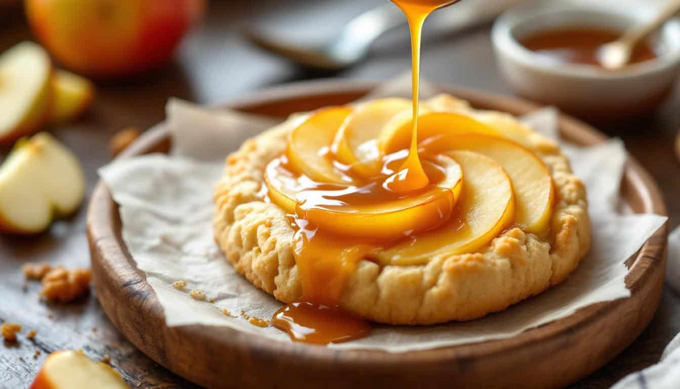 découvrez notre recette facile et rapide de sablé pomme caramel beurre salé, un dessert gourmand qui allie la douceur des pommes à la richesse du caramel au beurre salé.