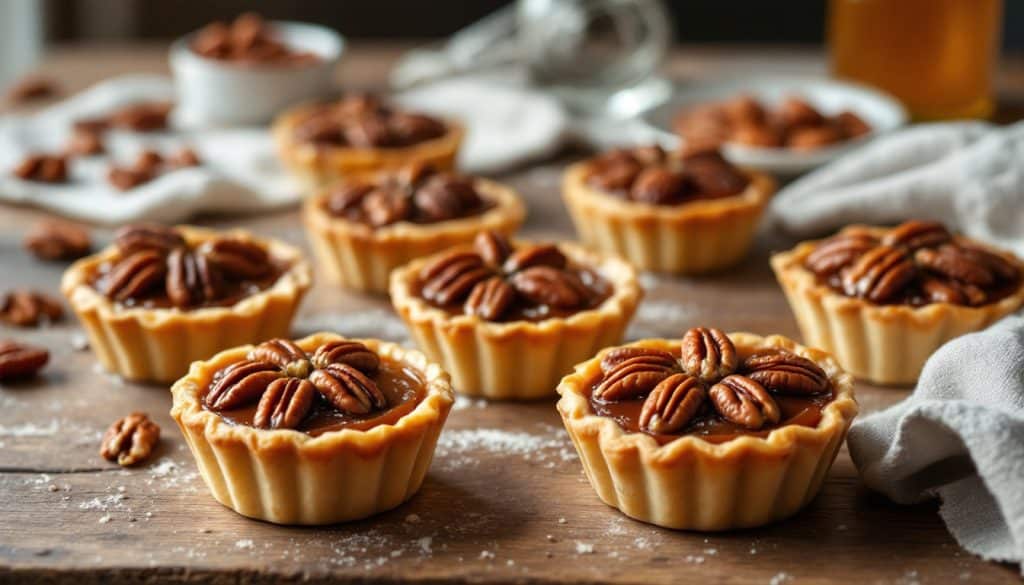 découvrez une recette facile et gourmande de tartelettes aux noix de pécan, parfaite pour un dessert savoureux et rapide à préparer.