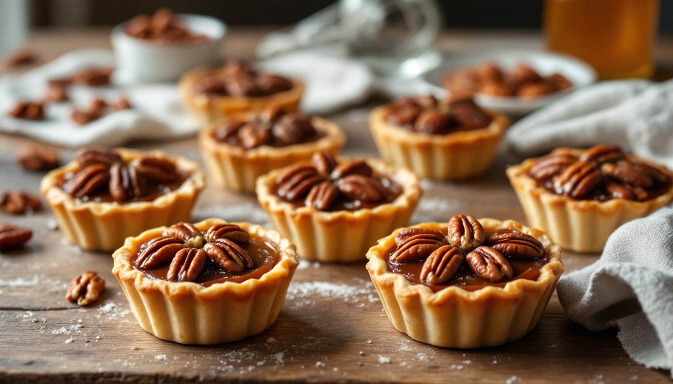 découvrez une recette facile et gourmande de tartelettes aux noix de pécan, parfaite pour un dessert savoureux et rapide à préparer.